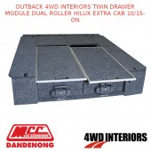 OUTBACK 4WD INTERIORS TWIN DRAWER MODULE DUAL ROLLER HILUX EXTRA CAB 10/15-ON